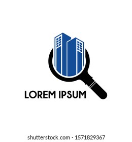 home logo icon design vector. simple real estate icon templates. with magnifying glass symbol design