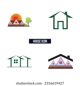 Home logo icon flat vector illustration.
