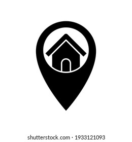 Home Logo icon vector design illustration. House with Location design concept for Home, Real Estate, Building, Apartment, construction and architecture business. Modern Home Location design concept.