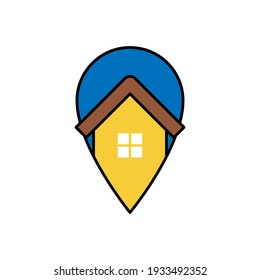 Home Logo icon vector design illustration. House with Location design concept for Home, Real Estate, Building, Apartment, construction and architecture business. Modern Home Location design concept.
