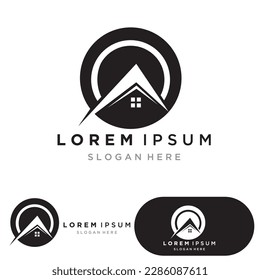 Icono del logotipo del hogar plantilla de diseño de ilustración de vectores.Diseño del logotipo del hogar y de la casa vectorial, logotipo, arquitectura y construcción, propiedad de diseño, permanencia en el logotipo del negocio del hogar.