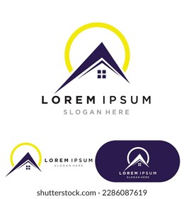 Home logo icon vector illustration design template.Home and house logo design vector, logo , architecture and building, design property , stay at home estate Business logo.