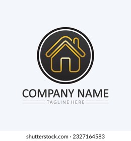 Home logo icon vector illustration design template.Home and house logo design vector, logo , architecture and building, design property , stay at home estate Business logo.