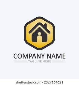 Home logo icon vector illustration design template.Home and house logo design vector, logo , architecture and building, design property , stay at home estate Business logo.