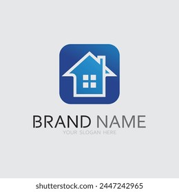 Startseite Logo Icon Vektorillustration Design Vorlage.Haus und Haus Logo Design Vektorgrafik, Logo, Architektur und Bauwesen, Design Immobilien, Bleiben Sie zu Hause Grundstück Business Logo.