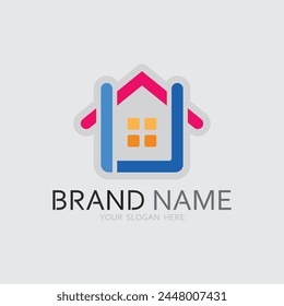 Home logo icon vector illustration design template.Home and house logo design vector, logo , architecture and building, design property , stay at home estate Business logo.