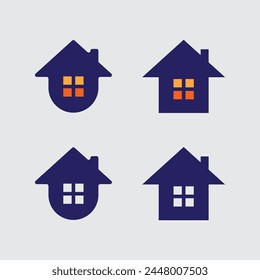 Home logo icon vector illustration design template.Home and house logo design vector, logo , architecture and building, design property , stay at home estate Business logo.