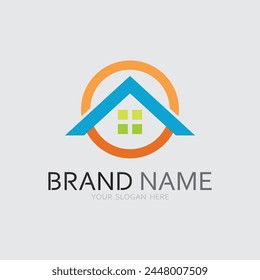 Home logo icon vector illustration design template.Home and house logo design vector, logo , architecture and building, design property , stay at home estate Business logo.
