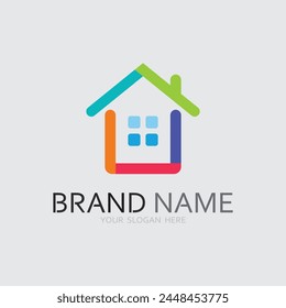 Home logo icon vector illustration design template.Home and house logo design vector, logo , architecture and building, design property , stay at home estate Business logo.
