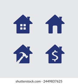 Startseite Logo Icon Vektorillustration Design Vorlage.Haus und Haus Logo Design Vektorgrafik, Logo, Architektur und Bauwesen, Design Immobilien, Bleiben Sie zu Hause Grundstück Business Logo.