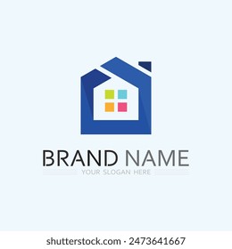 Plantilla de diseño de la Ilustración vectorial del logotipo del hogar y de la casa Vector de diseño del logotipo, logotipo , arquitectura y edificio, propiedad de diseño , estancia en el hogar inmueble Logotipo de negocio.