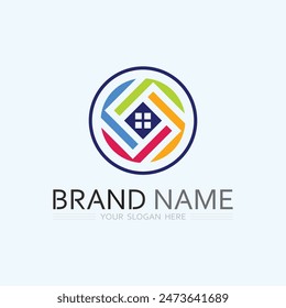 Plantilla de diseño de la Ilustración vectorial del logotipo del hogar y de la casa Vector de diseño del logotipo, logotipo , arquitectura y edificio, propiedad de diseño , estancia en el hogar inmueble Logotipo de negocio.