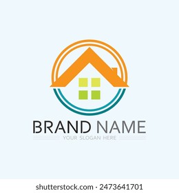 Home logo icon vector illustration design template.Home and house logo design vector, logo , architecture and building, design property , stay at home estate Business logo.
