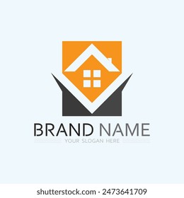 Home logo icon vector illustration design template.Home and house logo design vector, logo , architecture and building, design property , stay at home estate Business logo.