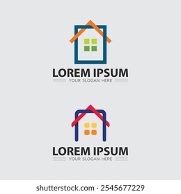 Home logo icon vector illustration design template.Home and house logo design vector, logo , architecture and building, design property , stay at home estate Business logo.