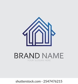 Início ícone de logotipo vetor ilustração design template.Home e casa logotipo design vetor, logotipo, arquitetura e edifício, propriedade de design, ficar em casa propriedade logotipo de negócios.