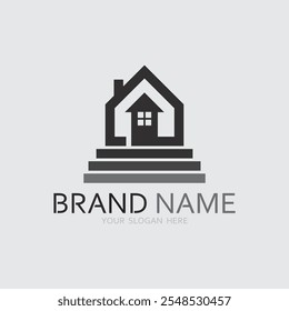 Plantilla de diseño de Ilustración vectorial de icono de logotipo casero