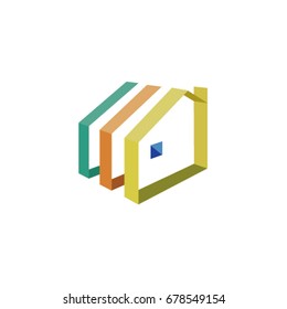 Home logo icon with window and chimney.