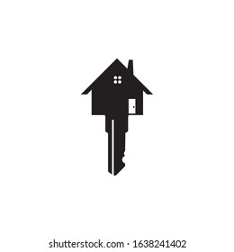 Home logo key template with white background vector