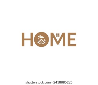 home logo with Latter design template, logo with abstract and minimalist shape style