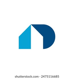 Home logo Letter D shadow Illustration vector. Suitable for modern and elegant business in future