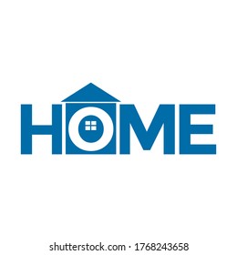 home logo with letter o in negative space