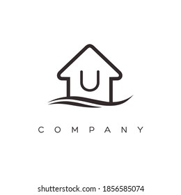 home logo letter U design