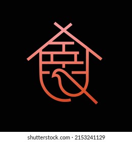 Home logo with line art concept
