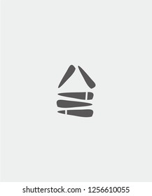 home logo made of rocks