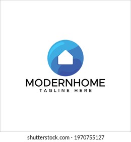 Home logo, modern logo style in gradient blue color Vector