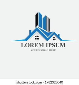 Logotipo del hogar , Diseño de logotipos de propiedades y construcción