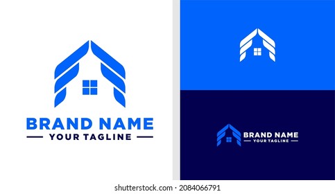 HOME LOGO PROTECTION WINGS NEGATIVE SPACE EDITABLE