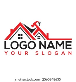   Home Logo  real estate home logo Vector home repair, roofing, painting, construction, handyman, remodeling logo design