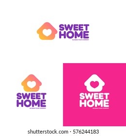 Home logo set isolated on background used for corporate identity smart home control, storage house and other. Vector Illustration
