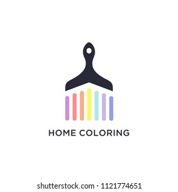 The home logo is in the shape of a colorful line with the attachment of a paintbrush stalk