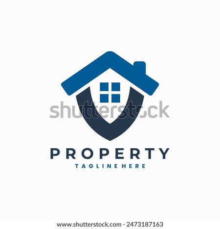 home logo and shield shape combination concept, security home logo