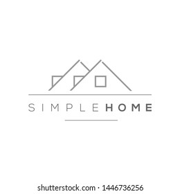 home logo simple line light grey roof vector modern minimalist estate design template and design element idea