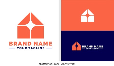 HOME LOGO STAR NEGATIVE SPACE EDITABLE