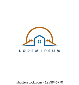 home logo template, building icon symbol design vector illustration