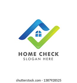 Home Logo Template with check mark. Logo for real estate agency. check home icon symbol designs