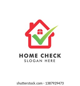 Home Logo Template with check mark. Logo for real estate agency. check home icon symbol designs
