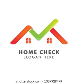 Home Logo Template with check mark. Logo for real estate agency. check home icon symbol designs