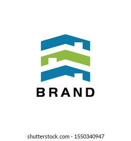 home logo template, level house icon, construction logo ready to use