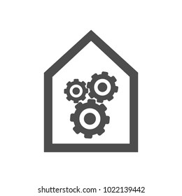 Home Logo Template.The symbol of the company for the construction repair and maintenance of the house. Vector illustration.