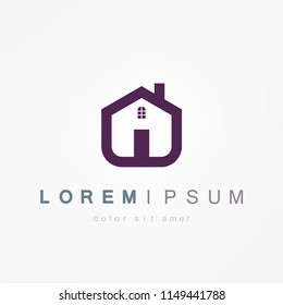 Home Logo Template. Vector Illustrator