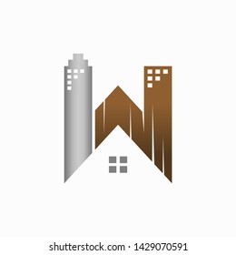 Home logo that forms iron and wood