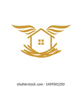 home logo that forms the nest