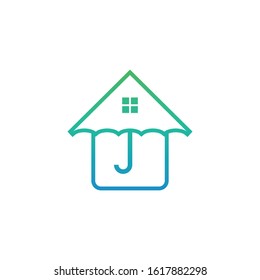 home logo, umbrella design vector element template