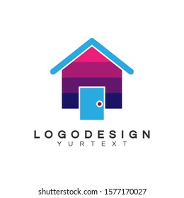home logo vector design full color