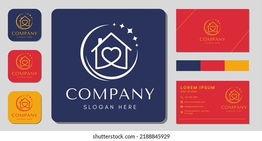Vector de logotipo residencial. diseño de logotipo, icono y tarjeta de visita
